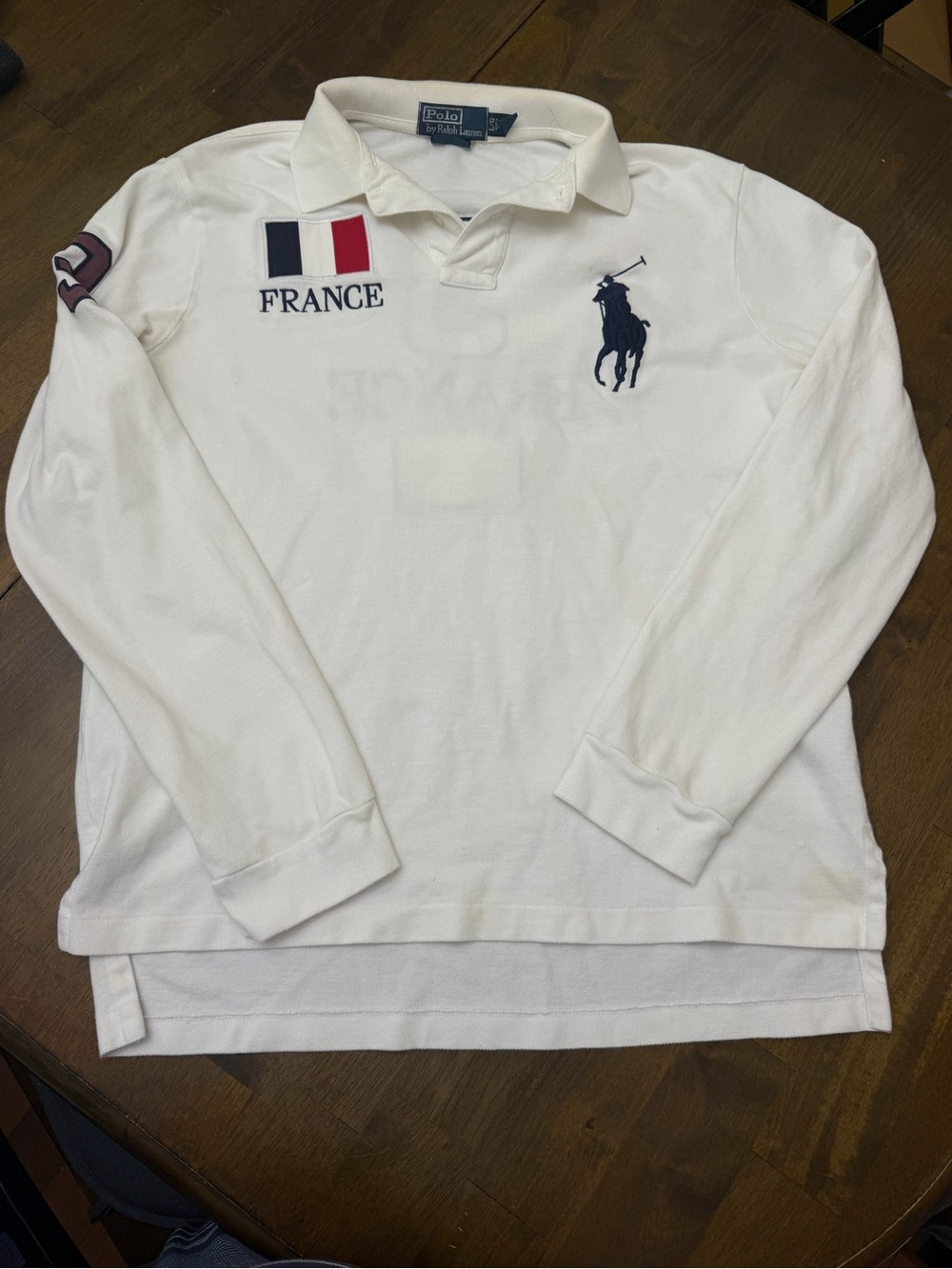 Polo Ralph Lauren Men’s Custom Fit France #3 Rugby Polo Long Sleeve